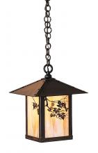 Arroyo Craftsman EH-9TGW-AB - 9" evergreen pendant with t-bar overlay