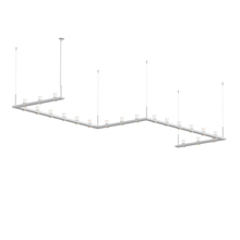 Sonneman 20QWZ46B - 4&#39; x 16&#39; Zig-Zag LED Pendant with Clear w/Cone Uplight Trim