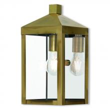 Livex Lighting 20582-01 - Nyack Small Outdoor Wall Lantern in Antique Brass