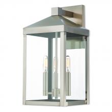 Livex Lighting 20584-91 - Nyack Medium Outdoor Wall Lantern in Brushed Nickel Finish