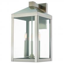 Livex Lighting 20585-91 - Nyack Large Outdoor Wall Lantern in Brushed Nickel