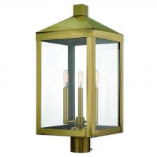 Livex Lighting 20586-01 - Nyack Large Outdoor Post Top Lantern in Antique Brass