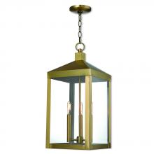 Livex Lighting 20587-01 - Nyack Large Outdoor Hanging Lantern in Antique Brass