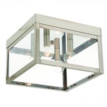 Livex Lighting 20589-91 - Nyack Large 4 Lt Brushed Nickel Outdoor Ceiling Flush Mount