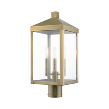 Livex Lighting 20592-01 - Nyack Medium Outdoor Post Top Lantern in Antique Brass