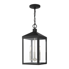 Livex Lighting 20593-04 - Nyack Medium Outdoor Hanging Lantern in Black Finish with Antique Nickel