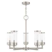 Livex Lighting 20725-91 - 5 Lt Brushed Nickel Outdoor Chandelier