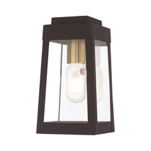 Livex Lighting 20851-07 - Oslo Extra Small Outdoor Wall Lantern in Bronze Finish with Brass Accents