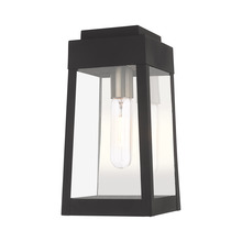 Livex Lighting 20852-04 - Oslo Small Outdoor Wall Lantern in Black with Brushed Nickel Accents