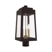 Livex Lighting 20856-07 - Oslo Medium Outdoor Post Top Lantern in Bronze with Brass Accents