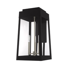 Livex Lighting 20858-04 - Oslo Large Outdoor Wall Lantern in Black with Brushed Nickel Accents