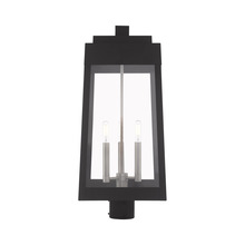 Livex Lighting 20859-04 - Oslo Large Outdoor Post Top Lantern in Black with Brushed Nickel