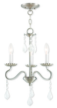 Livex Lighting 40773-91 - 3 Light Brushed Nickel Mini Chandelier