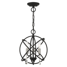 Livex Lighting 40903-04 - 3 Lt Black Convertible Chandelier / Semi Flush