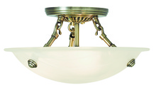 Livex Lighting 4272-01 - 3 Light Antique Brass Ceiling Mount