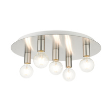 Livex Lighting 45875-91 - 5 Lt Brushed Nickel Flush Mount