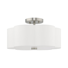 Livex Lighting 52153-91 - Chelsea 3 Lt Brushed Nickel Ceiling Mount by Livex Lighting