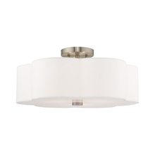 Livex Lighting 52154-91 - Chelsea 3 Lt Brushed Nickel Ceiling Mount by Livex Lighting