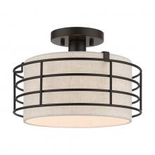 Livex Lighting 55117-92 - 1 Light English Bronze Medium Semi-Flush