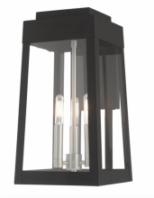 Livex Lighting 20855-04 - Oslo Medium Outdoor Wall Lantern in Black with Brushed Nickel Accents