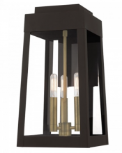 Livex Lighting 20855-07 - Oslo Medium Outdoor Wall Lantern in Bronze with Brass Accents