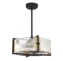 Savoy House 24-FD-1698-143 - Hayward 4-Light Fan D&#39;Lier in Matte Black with Warm Brass Accents