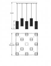 Hammerton CHB0020-12-BS-F-C01-L3 - Downtown Mesh Square 12pc Multi-Pendant