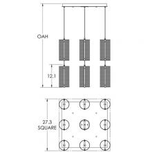 Hammerton CHB0019-12-CS-0-C01-E2 - Uptown Mesh Square 12pc Multi-Pendant