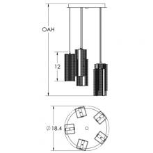 Hammerton CHB0020-05-MB-0-C01-E2 - Downtown Mesh Round 5pc Multi-Pendant