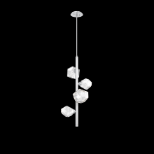 Hammerton CHB0039-T4-CS-C-001-L1 - Gem 4pc Twisted Vine-Classic Silver-Clear Blown Glass-Threaded Rod Suspension-LED 2700K