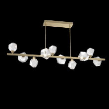 Hammerton PLB0039-T0-GB-C-001-L1 - Gem 10pc Twisted Branch-Gilded Brass-Clear Blown Glass-Threaded Rod Suspension-LED 2700K