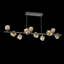 Hammerton PLB0039-T0-GP-B-001-L3 - Gem 10pc Twisted Branch-Graphite-Bronze Blown Glass-Threaded Rod Suspension-LED 3000K