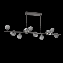 Hammerton PLB0039-T0-GP-S-001-L3 - Gem 10pc Twisted Branch-Graphite-Smoke Blown Glass-Threaded Rod Suspension-LED 3000K