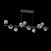 Hammerton PLB0039-T0-MB-S-001-L3 - Gem 10pc Twisted Branch-Matte Black-Smoke Blown Glass-Threaded Rod Suspension-LED 3000K