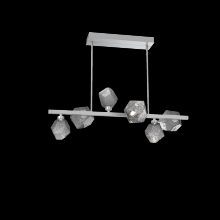 Hammerton PLB0039-T6-CS-S-001-L1 - Gem 6pc Twisted Branch-Classic Silver-Smoke Blown Glass-Threaded Rod Suspension-LED 2700K