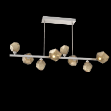 Hammerton PLB0039-T8-BS-B-001-L1 - Gem 8pc Twisted Branch-Beige Silver-Bronze Blown Glass-Threaded Rod Suspension-LED 2700K