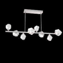 Hammerton PLB0039-T8-BS-C-001-L1 - Gem 8pc Twisted Branch-Beige Silver-Clear Blown Glass-Threaded Rod Suspension-LED 2700K