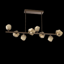 Hammerton PLB0039-T8-FB-B-001-L1 - Gem 8pc Twisted Branch-Flat Bronze-Bronze Blown Glass-Threaded Rod Suspension-LED 2700K