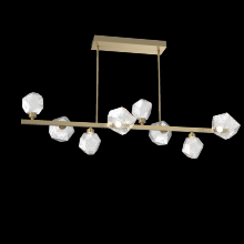 Hammerton PLB0039-T8-GB-C-001-L3 - Gem 8pc Twisted Branch-Gilded Brass-Clear Blown Glass-Threaded Rod Suspension-LED 3000K