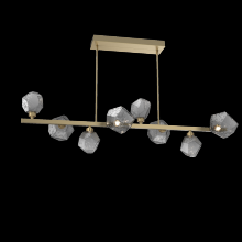 Hammerton PLB0039-T8-GB-S-001-L1 - Gem 8pc Twisted Branch-Gilded Brass-Smoke Blown Glass-Threaded Rod Suspension-LED 2700K