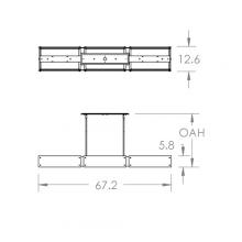 Hammerton PLB0044-67-FB-FS-001-E2 - Textured Glass Linear Suspension-67-Flat Bronze