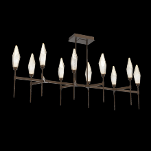 Hammerton PLB0050-67-FB-CA-001-L3 - Rock Crystal Linear Belvedere Suspension-67-Flat Bronze