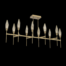 Hammerton PLB0050-67-GB-CB-001-L3 - Rock Crystal Linear Belvedere Suspension-67-Gilded Brass