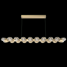 Hammerton PLB0079-60-GB-PC-CA1-L3 - Pebble Linear Suspension 60&#34; Small Glass-Gilded Brass-Pebble Clear