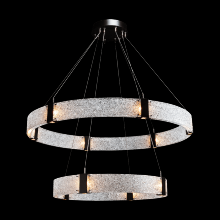 Hammerton CHB0042-2B-MB-BG-CA1-L1 - Two Tier Parallel Ring Chandelier-2B-Matte Black