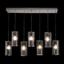 Hammerton PLB0044-07-NB-IW-C01-E2 - Textured Glass Linear 7pc Multi-Pendant