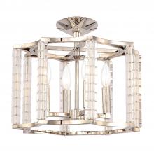 Crystorama 8854-PN_CEILING - Carson 4 Light Polished Nickel Convertible Semi Flush Mount