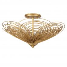 Crystorama DOR-B7703-RG - Doral 3 Light Renaissance Gold Semi Flush Mount