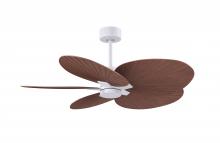 Matthews Fan Company AKTP-MWH-WN - Alessandra Tropical 5-blade ceiling fan in Matte White and Walnut Tone blades.