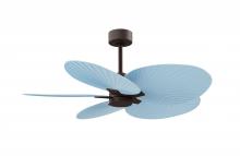 Matthews Fan Company AKTP-TB-BL - Alessandra Tropical 5-blade ceiling fan in Textured Bronze and Light Blue blades.